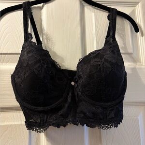 Victoria's Secret Black Lace Long Bra